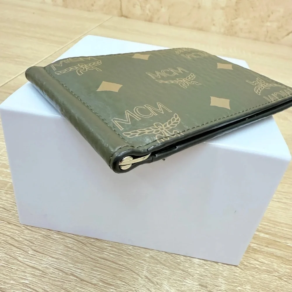 ❗️SOLD❗️MCM Green Leather Visetos Bifold with Money Clip - Picture 6 of 13